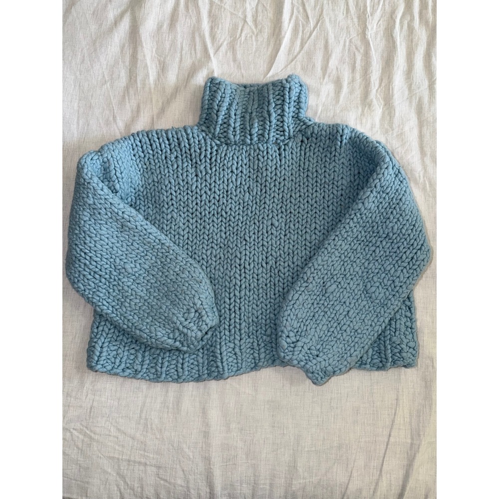 Loopy Mango Free People Sweater Womens Handmade in US Merino Wool Chunky XS-S